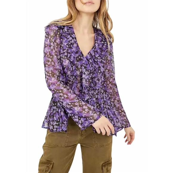 NEW FREE PEOPLE nina printed top in black combo - Picture 1 of 3